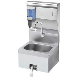 "Krowne HS-16 Wall Mount Commercial Touchless Hand Sink w/ 14""L x 10""W x 6""D Bowl, Gooseneck Faucet, 6"" Deep Bowl, Silver"