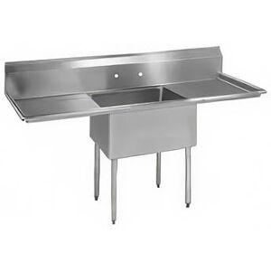 "BK Resources BKS-1-24-14-24T 72"" 1 Compartment Sink w/ 24""L x 24""W Bowl, 14"" Deep, Stainless Steel"