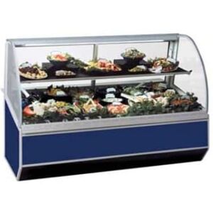 "Federal SN6CD 72-1/4"" Full Service Deli Case w/ Curved Glass - (2) Levels, 120v, Black"