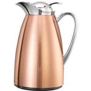 Service Ideas CJZ6CP 20 oz Vacuum Carafe w/ Push Button Lid & Glass Liner - Brushed Copper