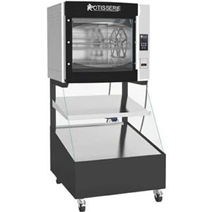 "Rotisol USA 5.520I2LSP8 35 1/8"" Combination Roti-Roaster Rotisserie on Self Service Hot Food Display - 2 Shelves, 208-240v/3ph, Black"