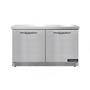 Continental "Continental SWF48N-FB 48"" W Worktop Freezer w/ (2) Sections & (2) Doors, 115v, Silver"