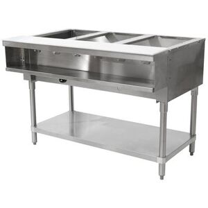 "Advance Tabco WB-3G-NAT 47 1/8"" Hot Food Table w/ (3) Wells & Cutting Board, Natural Gas, Silver, Gas Type: NG"