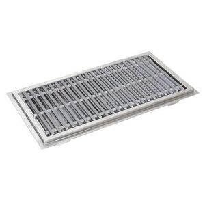 "John Boos FTFG-1860-X Floor Trough w/ Subway-Style Grating - 60""L x 18""W, Stainless Steel, Fiberglass Subway Grating, Removable Strainer"