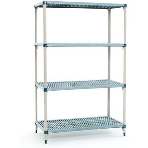 Q556G3 MetroMax Q Polymer Louvered Shelf Kit - 48""W x 24""D x 63""H, Microban, Green"