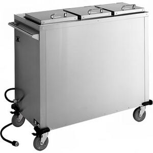 "Alluserv CPH3 43 11/25"" Heated Mobile Dish Dispenser w/ (3) Columns - Stainless, 208-240v/1ph, Silver"