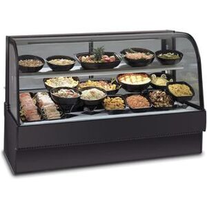 "Federal SN8CD 96-1/4"" Full Service Deli Case w/ Curved Glass - (2) Levels, 120v, Black, Stainless Steel"