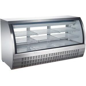 "Omcan 50080 82"" Full Service Deli Case w/ Curved Glass - (3) Levels, 115v, 6 Shelves, Silver"