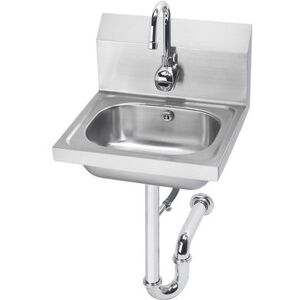 "Krowne HS-12 Wall Mount Commercial Touchless Hand Sink w/ 14""L x 10""W x 6""D Bowl, Gooseneck Faucet, Stainless Steel"