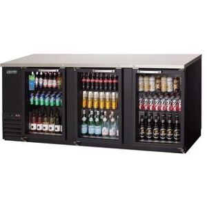 "Everest Refrigeration EBB90G-24 89 1/4"" Bar Refrigerator - 2 Swinging Glass Doors, Black, 115v"