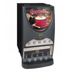 Bunn iMIX-5S iMIX Dispenser, (5) 8 lb Hoppers & 4 1/2 gal in 1 hr, Cappuccino Display, Silver Finish, High Speed Whipper