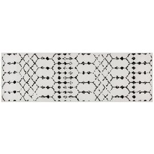 Flash Furniture RC-CR19-1330-26-WH-GG Rectangular Rug w/ Bohemian Geometric Pattern - 2' x 6', Polyester, Ivory/Black, White