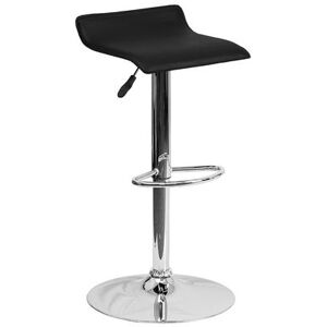 Flash Furniture DS-801-CONT-BK-GG Swivel Commercial Bar Stool w/ Low Back & Black Vinyl Seat, Chrome