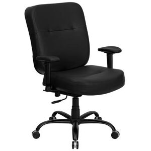 Flash Furniture WL-735SYG-BK-LEA-A-GG Hercules Swivel Big & Tall Office Chair w/ High Back - Black LeatherSoft Upholstery