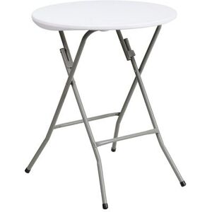 "Flash Furniture DAD-YCZ-80R-1-SM-GW-GG 24"" Round Folding Table w/ Granite White Plastic Top, 29 3/8""H"