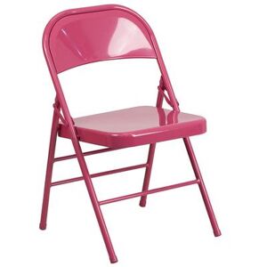 Flash Furniture HF3-FUCHSIA-GG Steel Folding Chair - Fuchsia