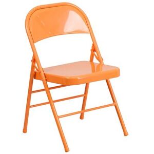 Flash Furniture HF3-ORANGE-GG Steel Folding Chair - Orange