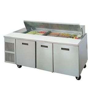 Randell PT84-36W-L Refrigerated Prep Table - 3 Sections - Stainless Steel