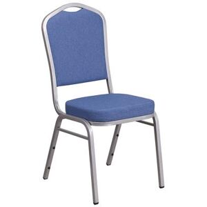 Flash Furniture FD-C01-S-7-GG Stacking Banquet Chair w/ Blue Fabric Back & Seat - Steel Frame, Silver