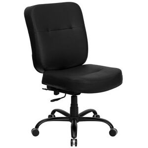 Flash Furniture WL-735SYG-BK-LEA-GG Swivel Big & Tall Office Chair w/ High Back - Black LeatherSoft Upholstery