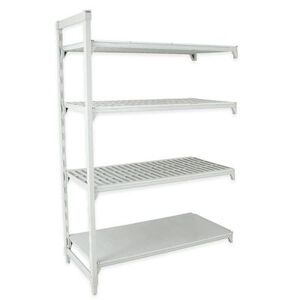Cambro "Cambro CPA212464VS4480 Camshelving Premium Add-On Unit - 4 Vented/Solid Tiers - 24"" x 21"" x 64"""