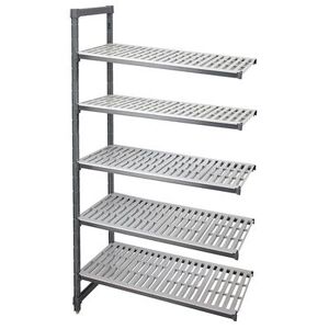 Cambro "Cambro EA247264V5580 Camshelving Elements Stationary Add-On Unit - 5 Vented Shelves - 72"" x 24"" x 64"""