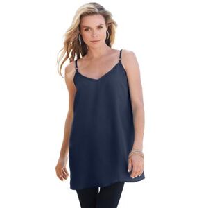 Plus Size Women's V-Neck Cami by Roaman's in Navy (Size 20 W) Top