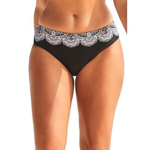 Swimsuits For All Plus Size Women's Hipster Swim Brief by Swimsuits For All in Black White Lace Print (Size 12)