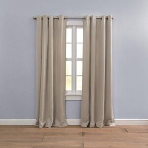 "Wide Width BH Studio Room-Darkening Grommet Panel by BH Studio in Taupe (Size 54"" W 72"" L) Window Curtain"