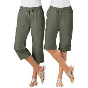 Woman Within Plus Size Women's Convertible Length Cargo Capri Pant by Woman Within in Olive Green (Size 32 WP)