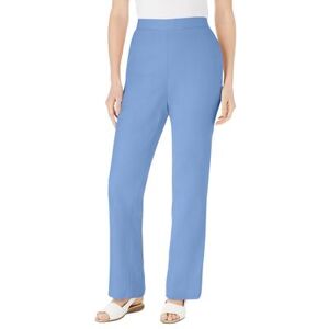 Woman Within Plus Size Women's Straight Leg Linen Pant by Woman Within in French Blue (Size 34 T)