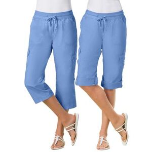 Woman Within Plus Size Women's Convertible Length Cargo Capri Pant by Woman Within in French Blue (Size 28 W)
