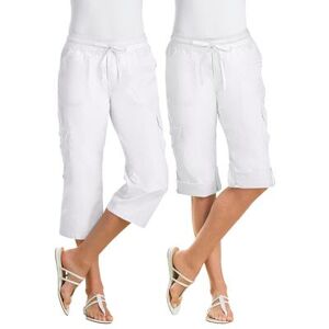 Woman Within Plus Size Women's Convertible Length Cargo Capri Pant by Woman Within in White (Size 28 WP)