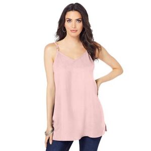 Plus Size Women's V-Neck Cami by Roaman's in Soft Blush (Size 20 W) Top