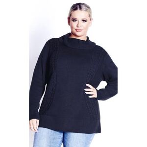 AVENUE Plus Size Women's Rosie Cable Knit Sweater - navy by AVENUE in Navy (Size 2X (26-28))