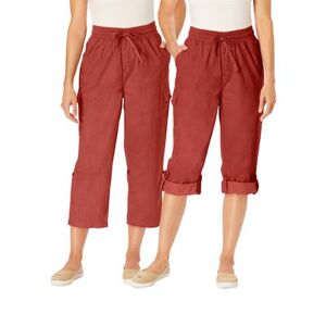 Woman Within Plus Size Women's Convertible Length Cargo Capri Pant by Woman Within in Red Ochre (Size 32 WP)