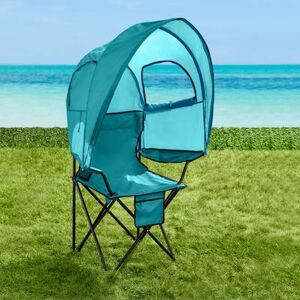 BrylaneHome Oversized Tent Camp Chair by BrylaneHome in Breeze Shade Folding Chair, 2 Cupholders