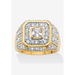 SETA Men's Big & Tall Men's Gold-Plated Square Cut Cubic Zirconia Octagon Ring (2 1/3 cttw TDW) by SETA in Gold (Size 11)