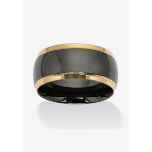 PalmBeach Jewelry Men's Big & Tall Stainless Steel Black and Gold Ion Plated Wedding Band Ring by PalmBeach Jewelry in Stainless Steel (Size 9)