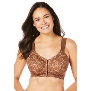 Comfort Choice Plus Size Women's Lace Wireless Posture Bra by Comfort Choice in French Toast Lace (Size 40 DD)