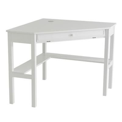 BrylaneHome Solid Wood Contemporary Corner Computer Desk by BrylaneHome in Painted White