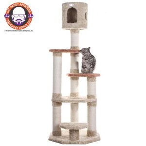 Armarkat "Real Wood 66"" Cat Climber Junggle Tree With Sisal Carpet Platforms by Armarkat in Khaki"