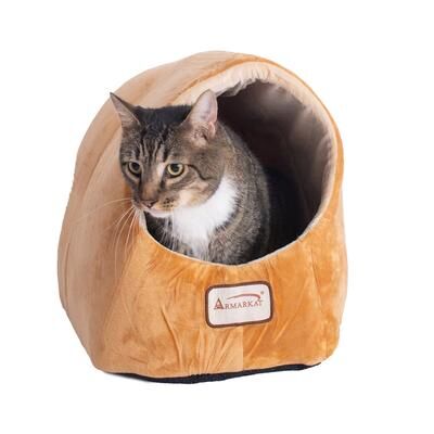 Armarkat Cat Pet Small Dog Cave Shape Bed, Brown by Armarkat in Brown Ivory