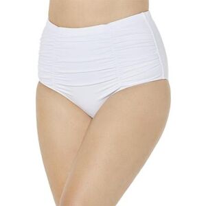 Plus Size Women's Shirred High Waist Swim Brief by Swimsuits For All in White (Size 20)