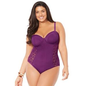 Plus Size Women's Crochet Underwire One Piece Swimsuit by Swimsuits For All in Spice (Size 20)