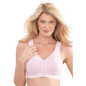 Comfort Choice Plus Size Women's Wireless Front-Close T-Shirt Bra by Comfort Choice in Shell Pink (Size 52 G)
