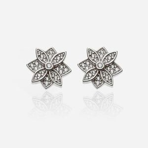 The Million Roses Million Silver Earrings With Diamonds