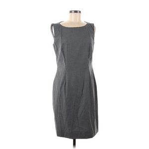 Boss by HUGO BOSS Casual Dress - Sheath Scoop Neck Sleeveless: Gray Print Dresses - Women's Size 8