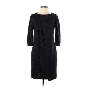 Boss by HUGO BOSS Casual Dress - Sheath Crew Neck 3/4 sleeves: Black Solid Dresses - Women's Size 4