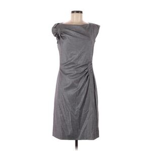 Boss by HUGO BOSS Casual Dress High Neck Short sleeves: Gray Print Dresses - Women's Size 8